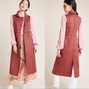 NWT Anthropologie • Faux Suede Long Vest
